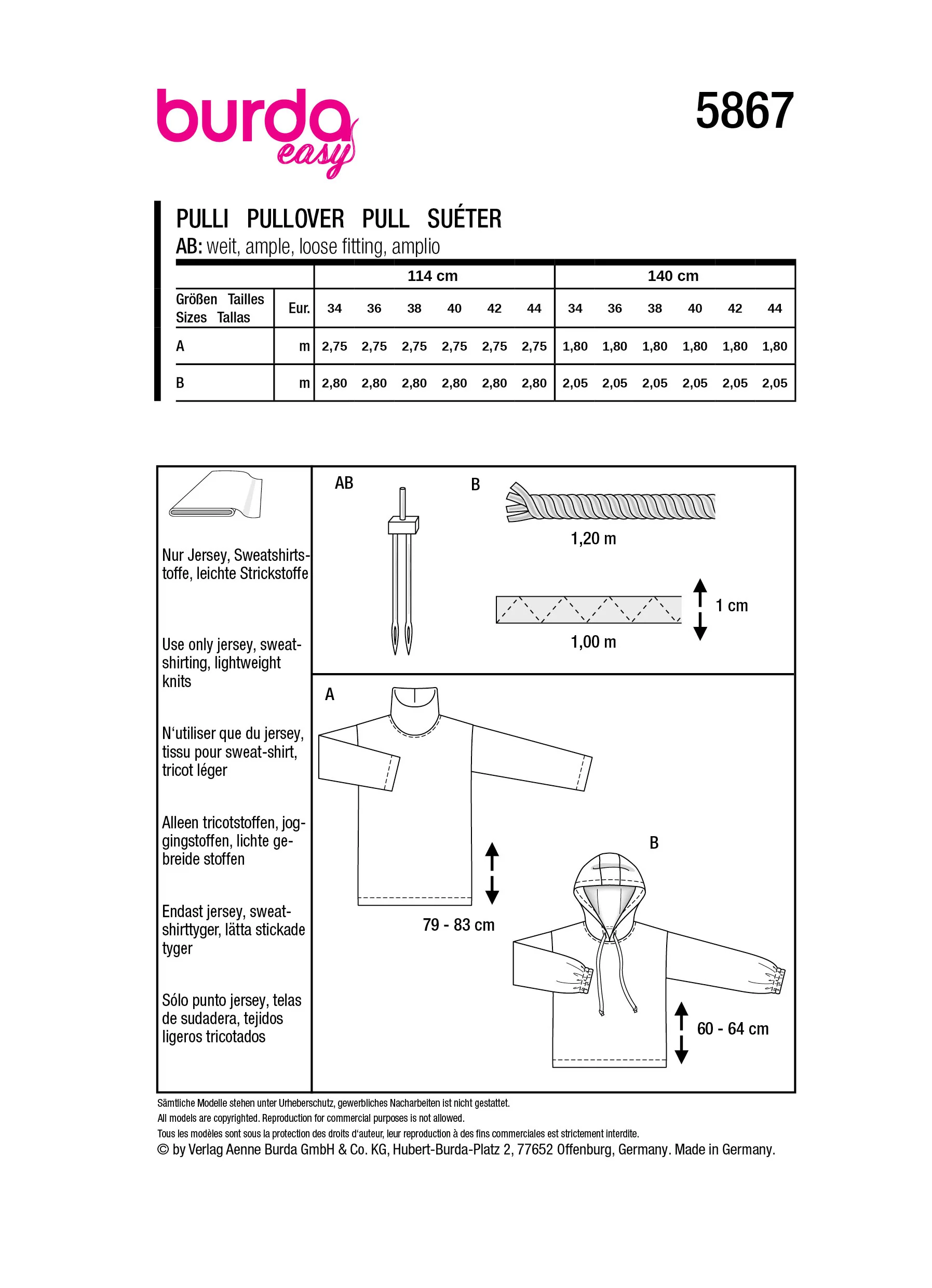 Patron Burda n°5867 : Pull - Image 7