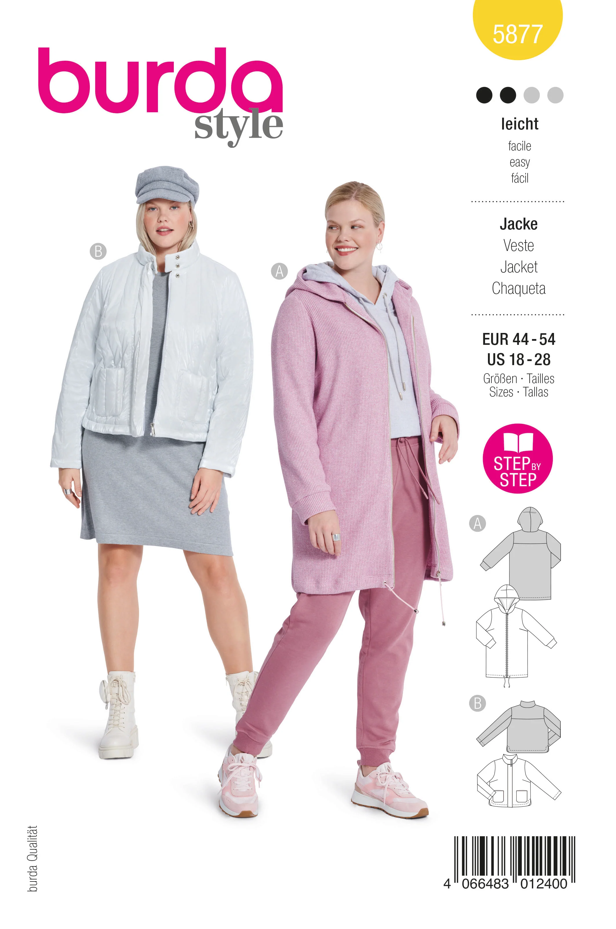 Patron Burda n°5877 : Veste