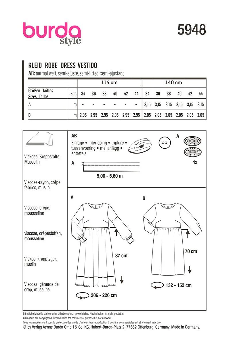 Patron Burda n°5948 : Robe - Image 2
