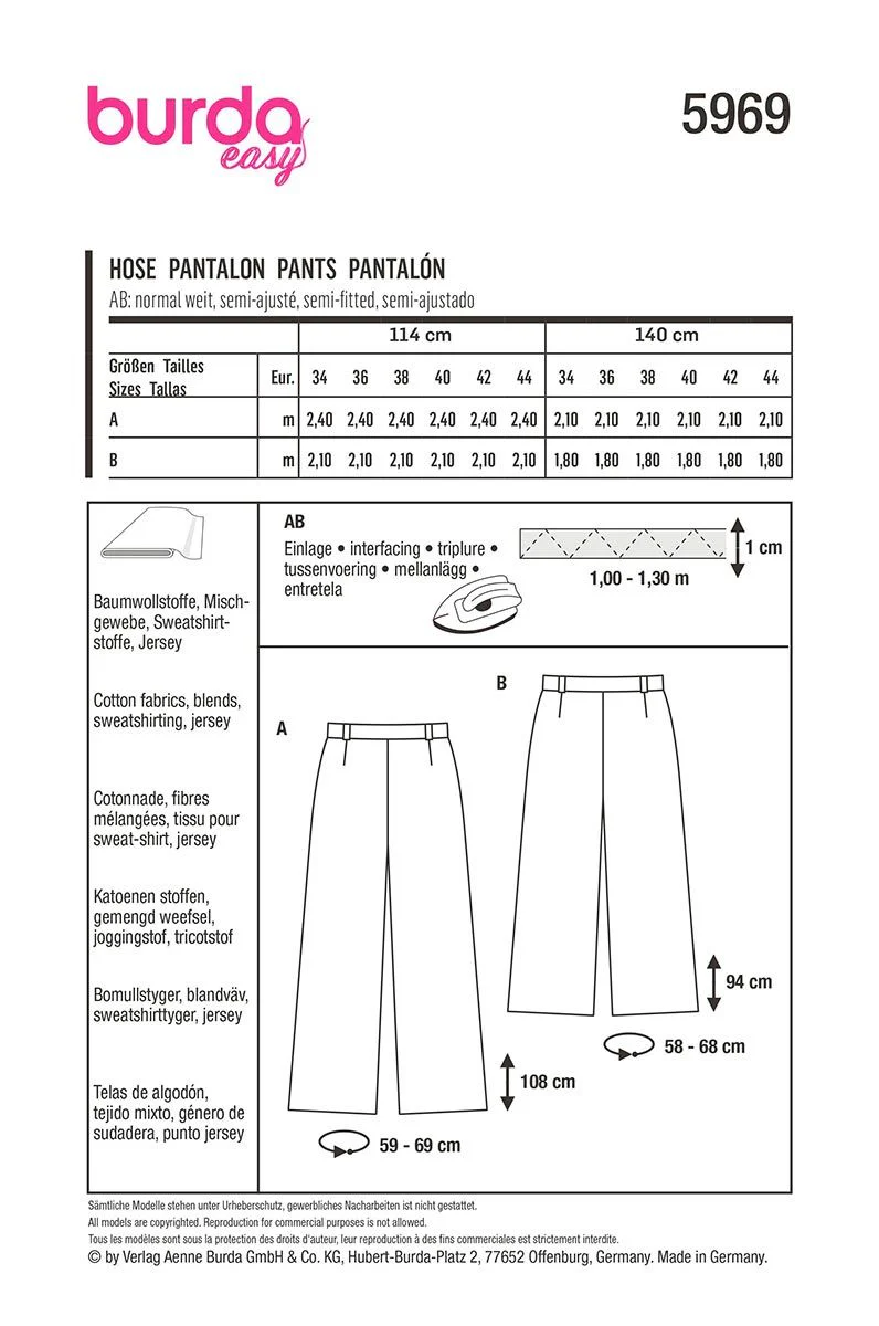 Patron Burda n°5969 : Pantalon - Image 2