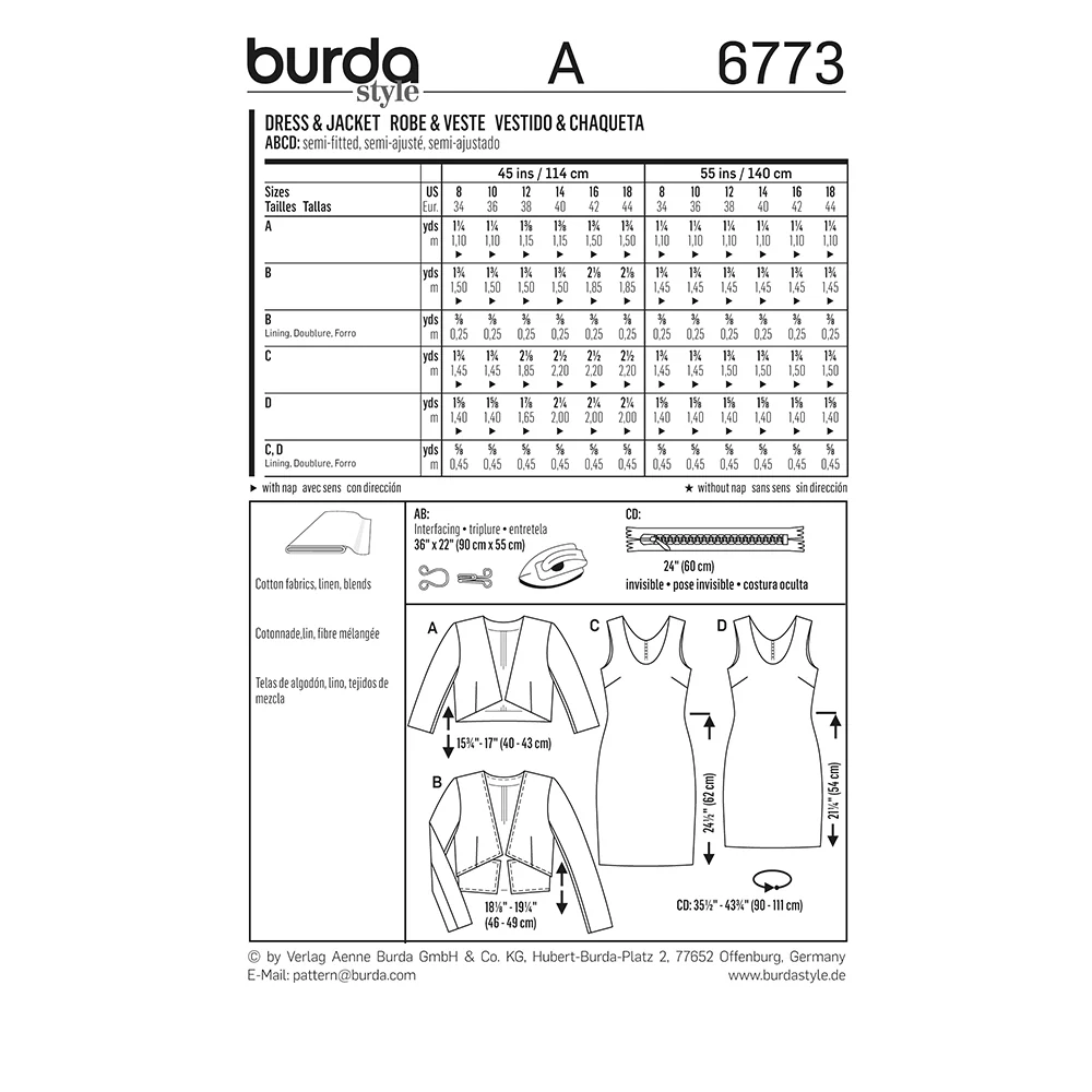 Patron Burda n°6773 : Ensemble robe & veste - Image 7