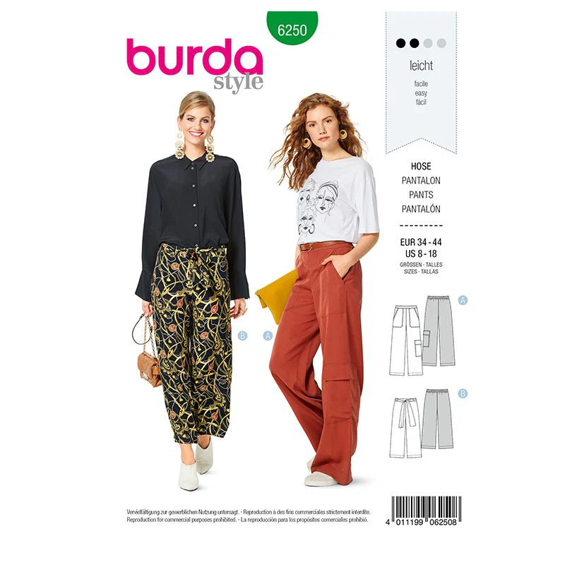 Patron Burda n°6250 Pantalon
