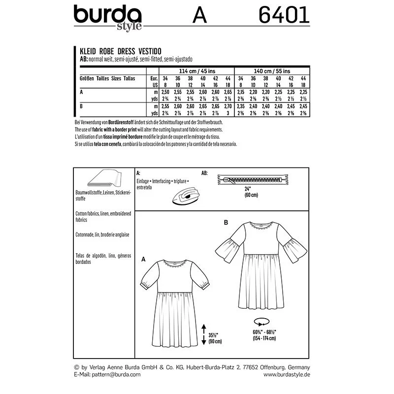 Patron Burda n°6401 : Robe foncée - Image 4