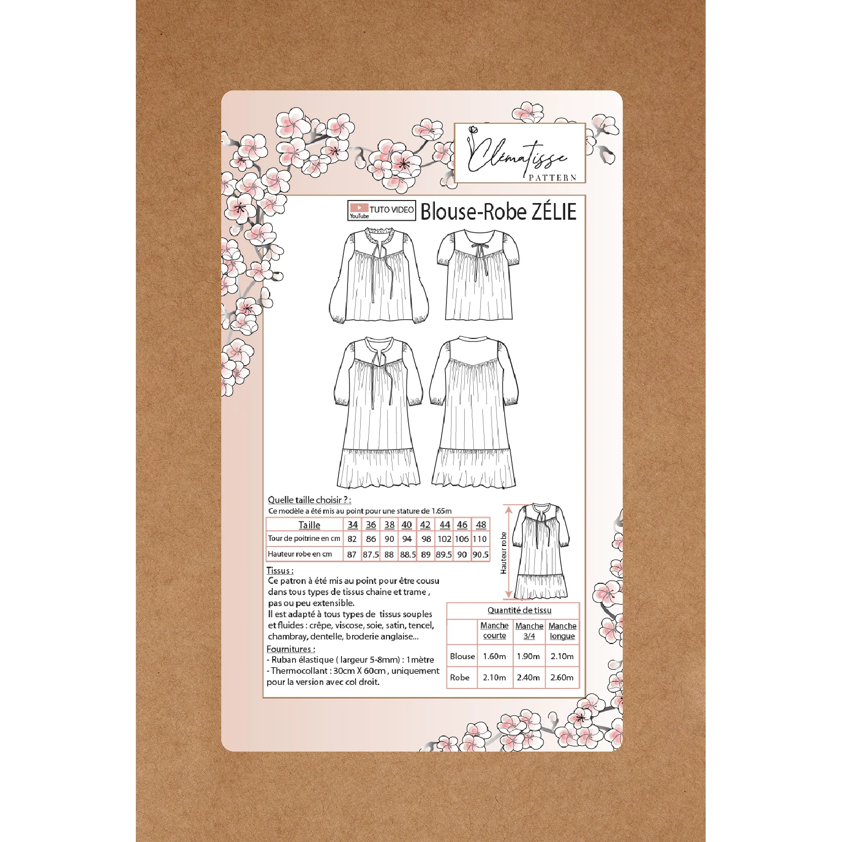 Patron de couture Blouse-Robe ZELIE