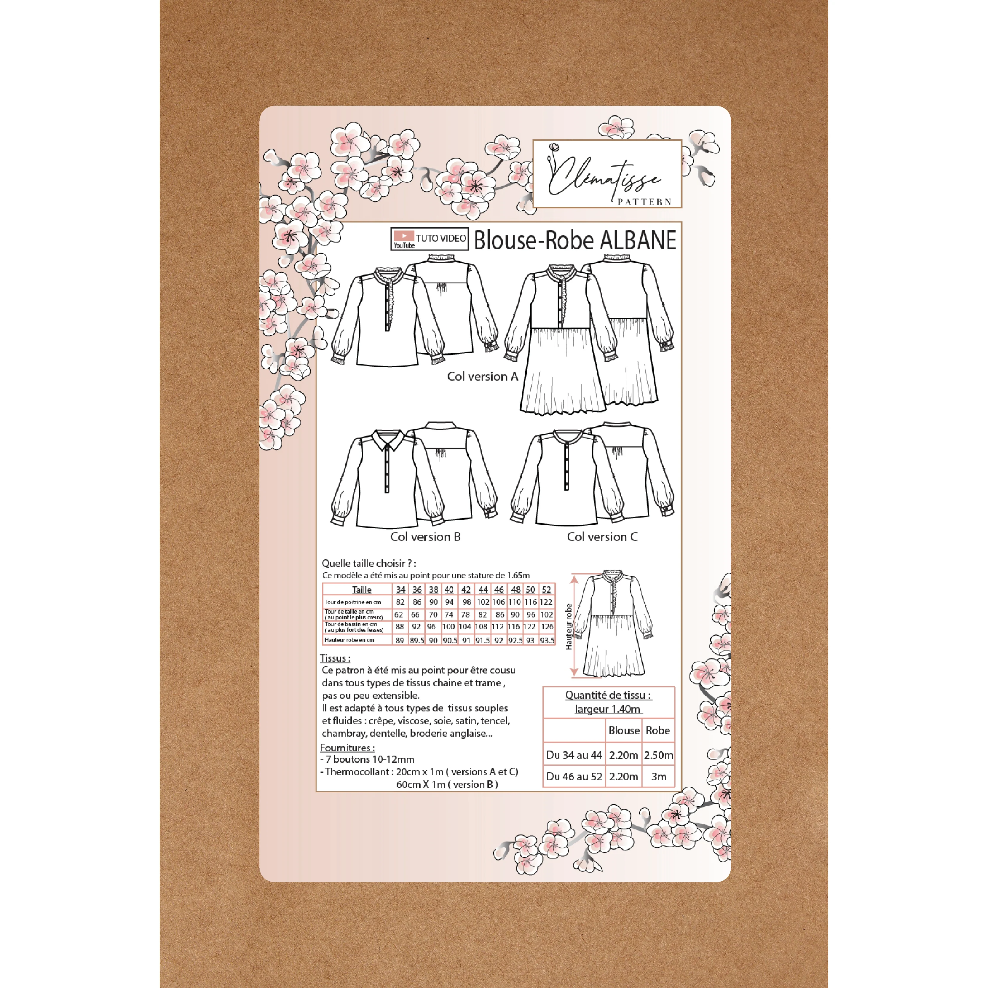 Patron de couture robe ALBANE