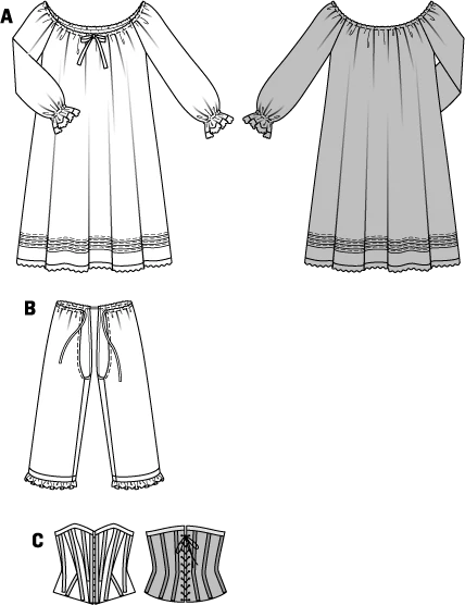 Patron n°: 7156 Sous vêtements historiques Femme - Image 2