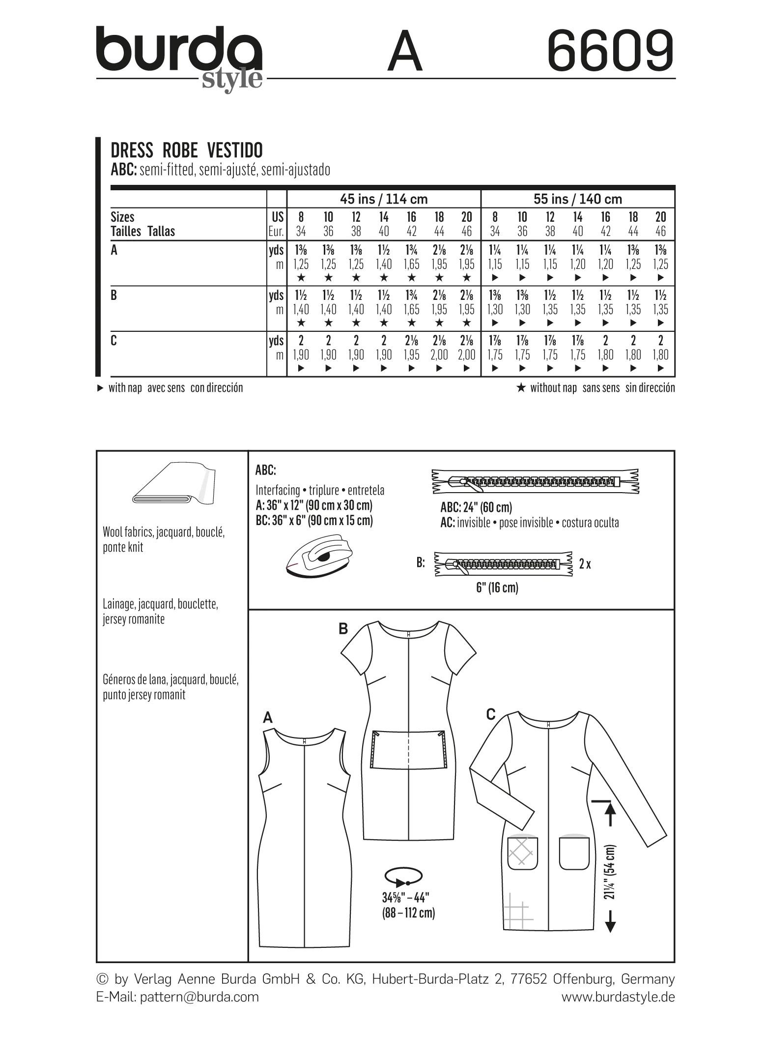 Patron N°6609 Burda : Robe à poche - Image 4