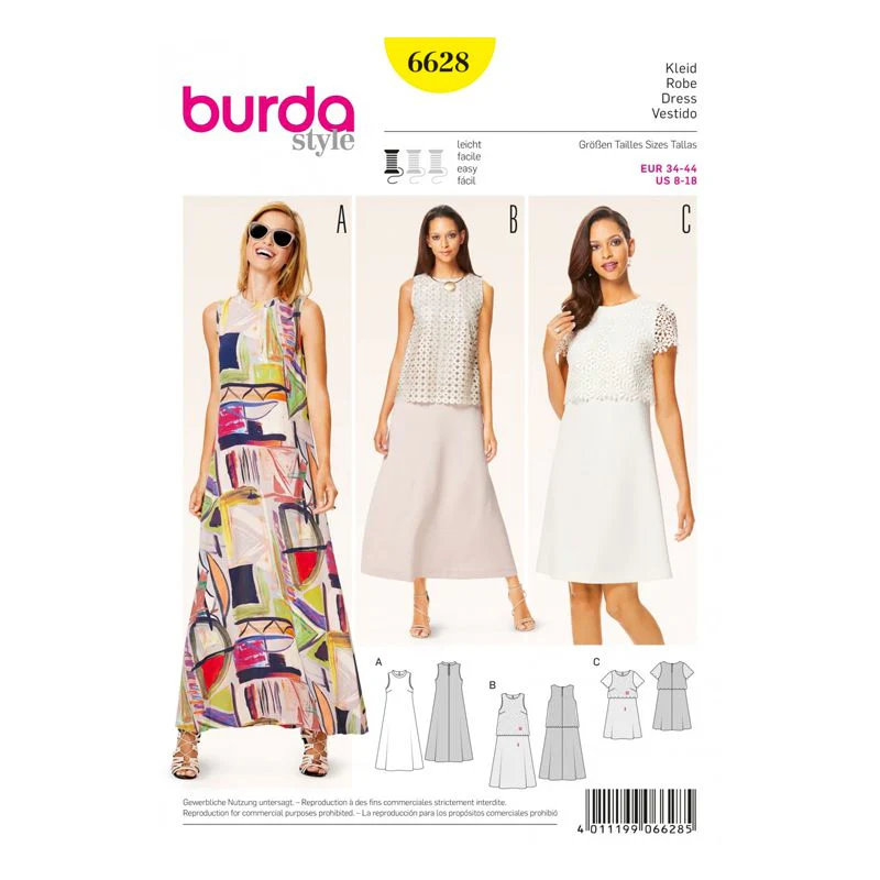 Patron N°6628 Burda : Robe d'été COUSUMAIN 3