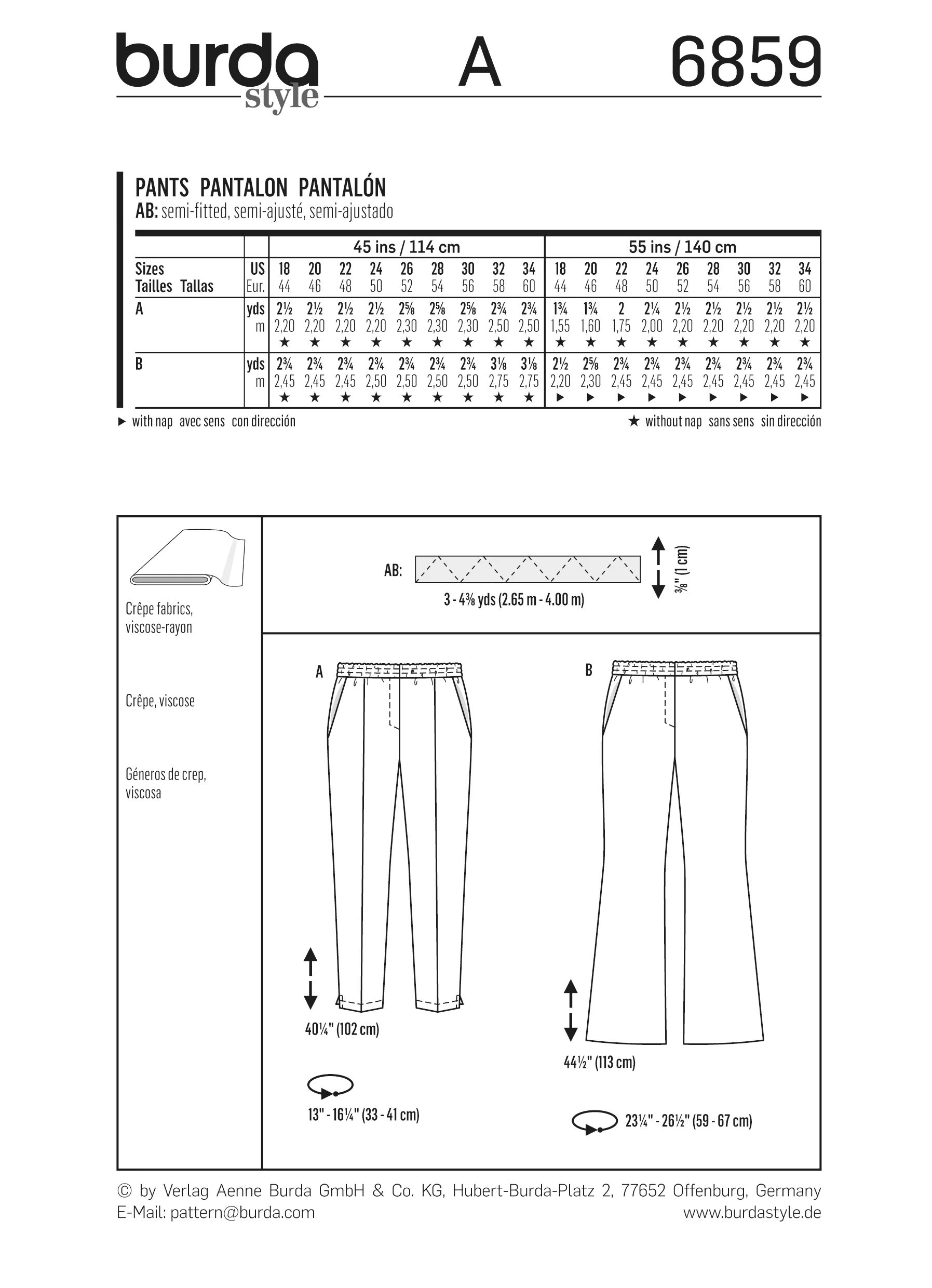 Patron n°6859 : Pantalon élastique à la taille - Image 6