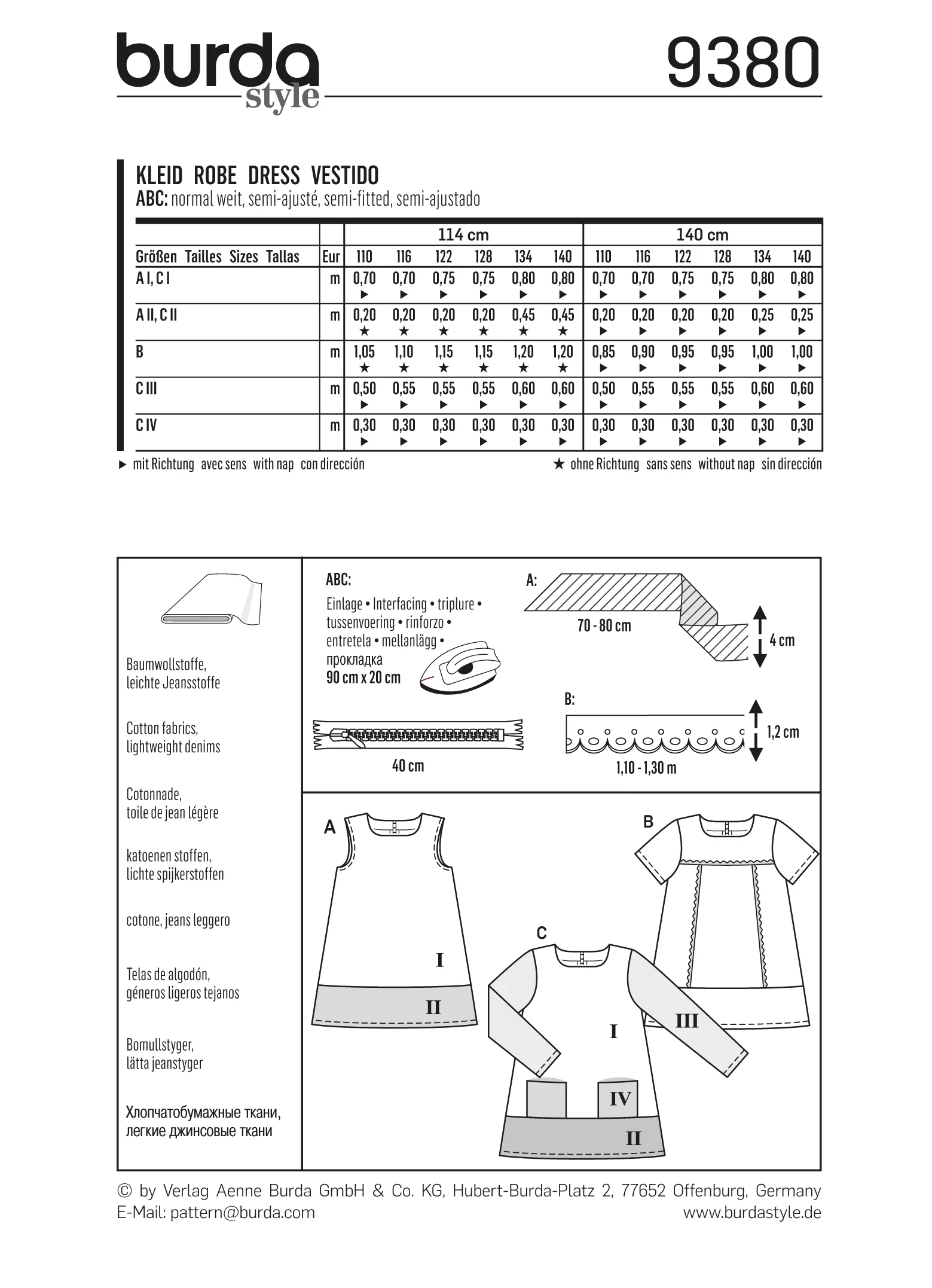 Patron N°9380 Burda : Robe enfant - Image 6