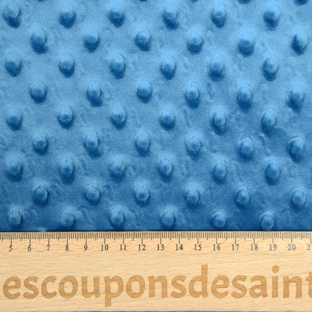 Polaire minky relief bleu - Image 4