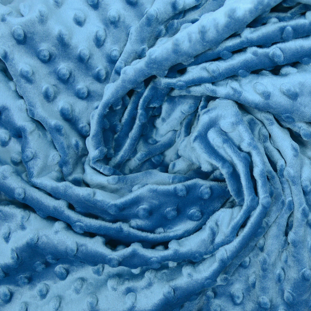 Polaire minky relief bleu - Image 5