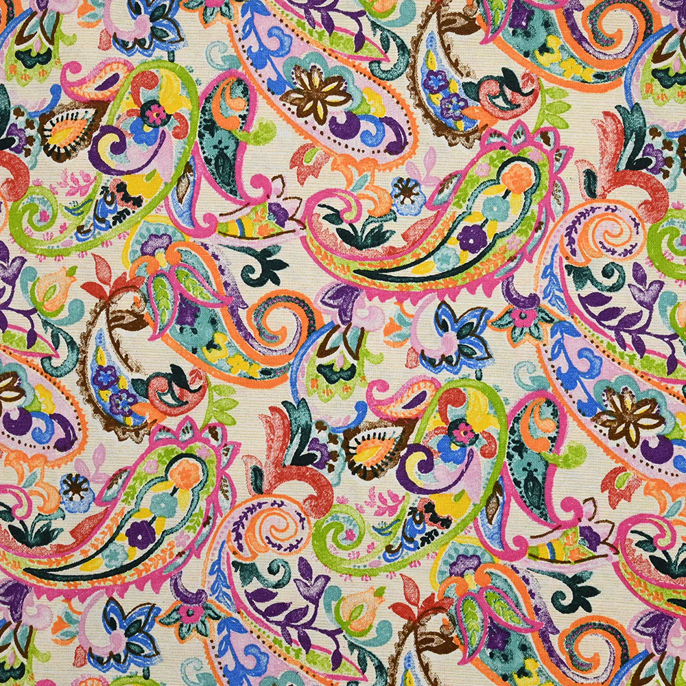 Polycoton imprimé cachemire multicolore