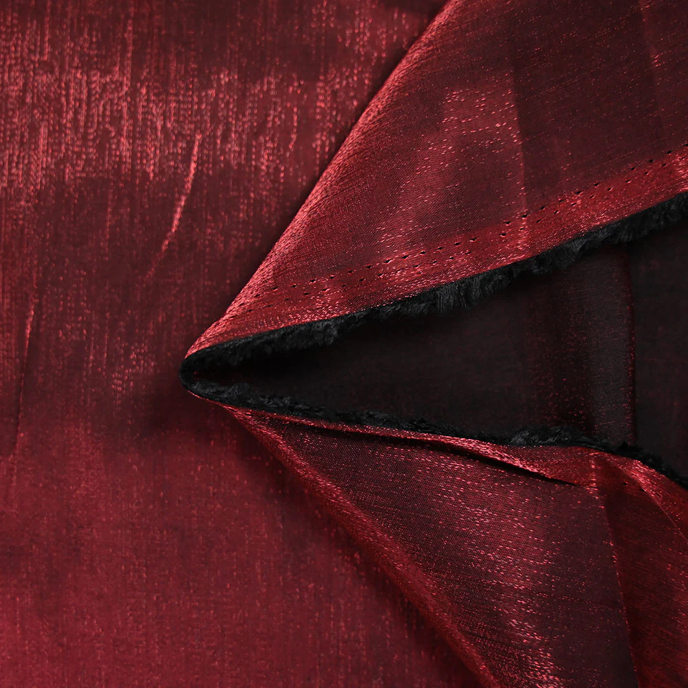 Polyester effet lamé Alma rouge - Image 3