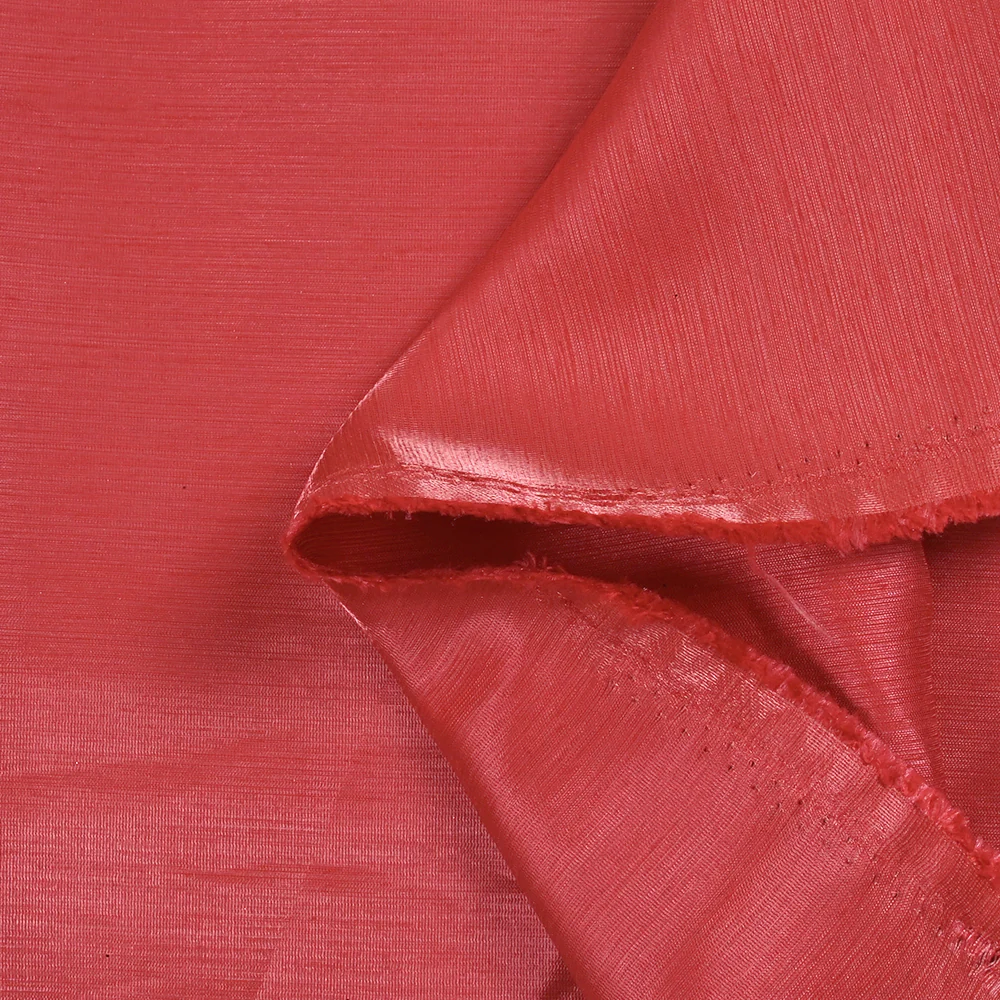 Polyester effet lamé rouge - Image 3