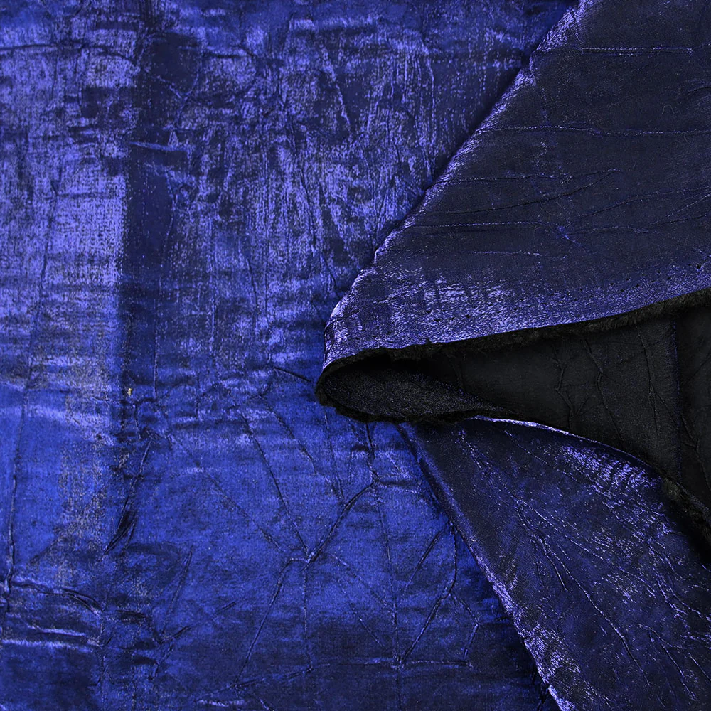 Polyester froissé Romane bleu indigo - Image 3