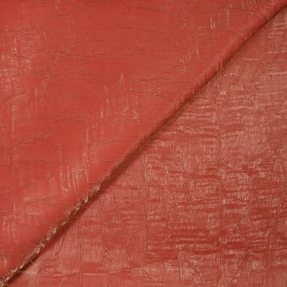Polyester froissé Romane corail doré