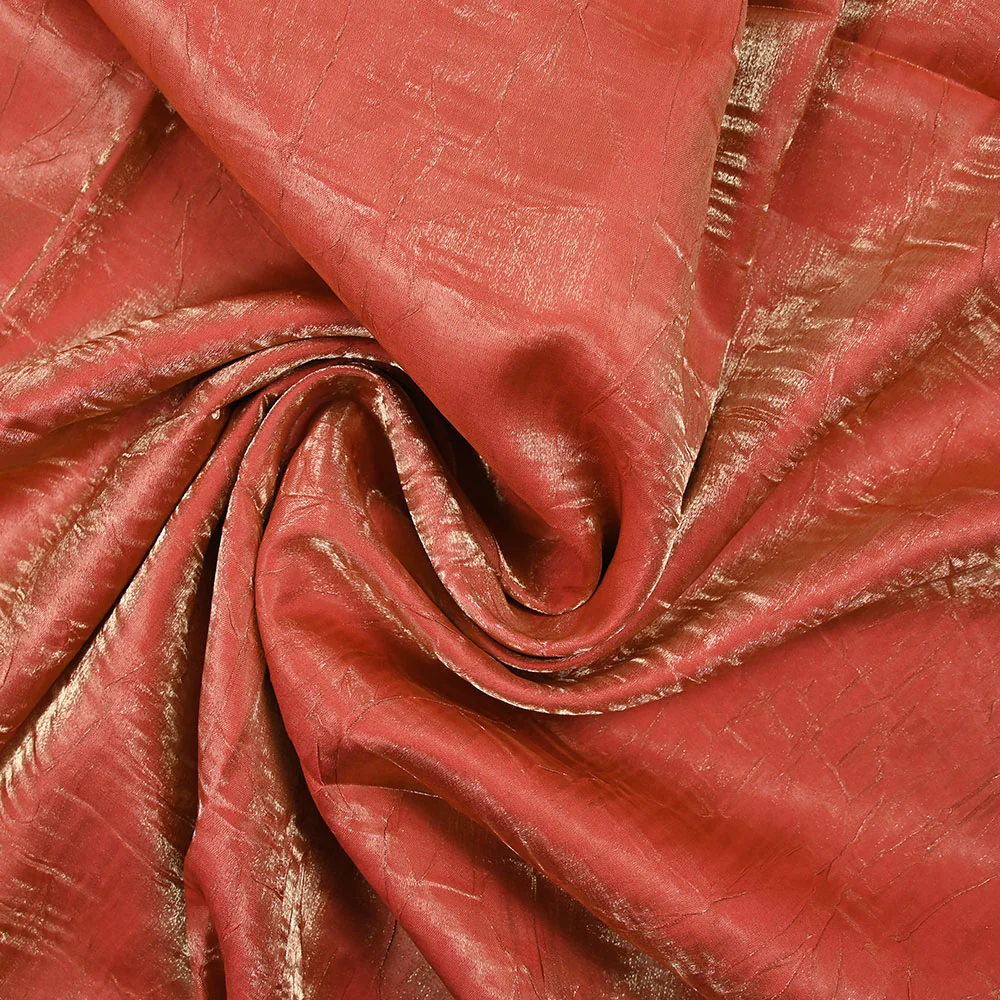 Polyester froissé Romane corail doré - Image 2