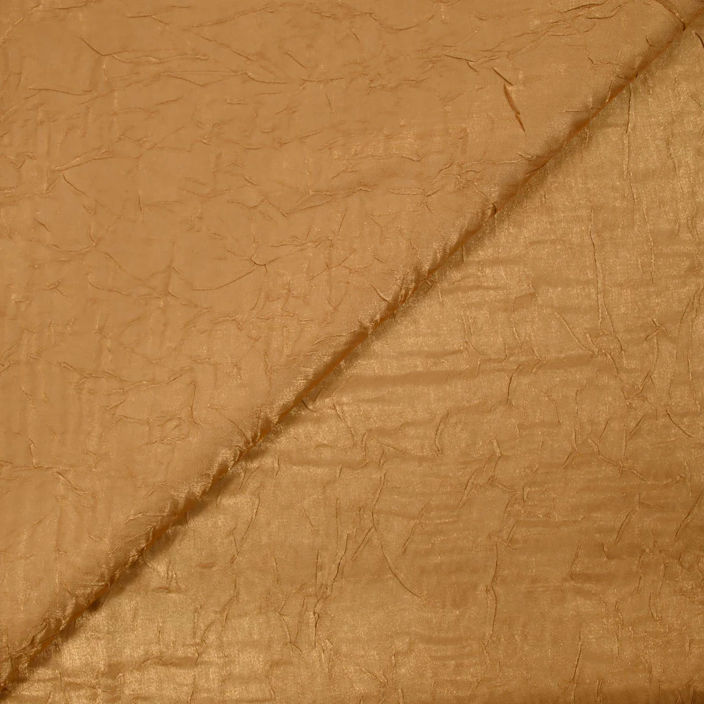 Polyester froissé Romane jaune miel
