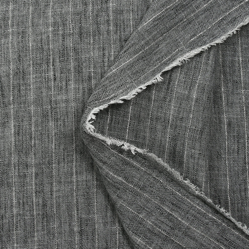 Chambray rayure Lurex Manon fond anthracite - Image 5