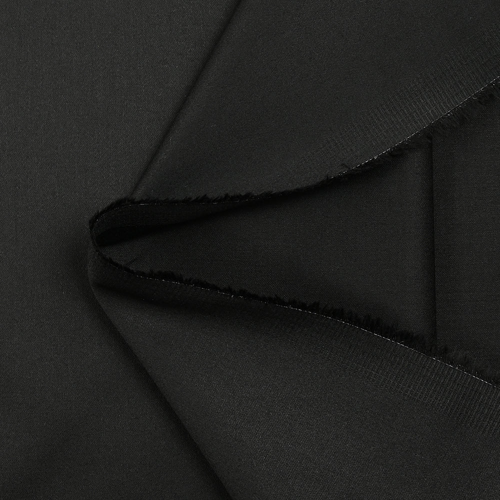 Popeline de coton élasthanne satinée noir - Image 3