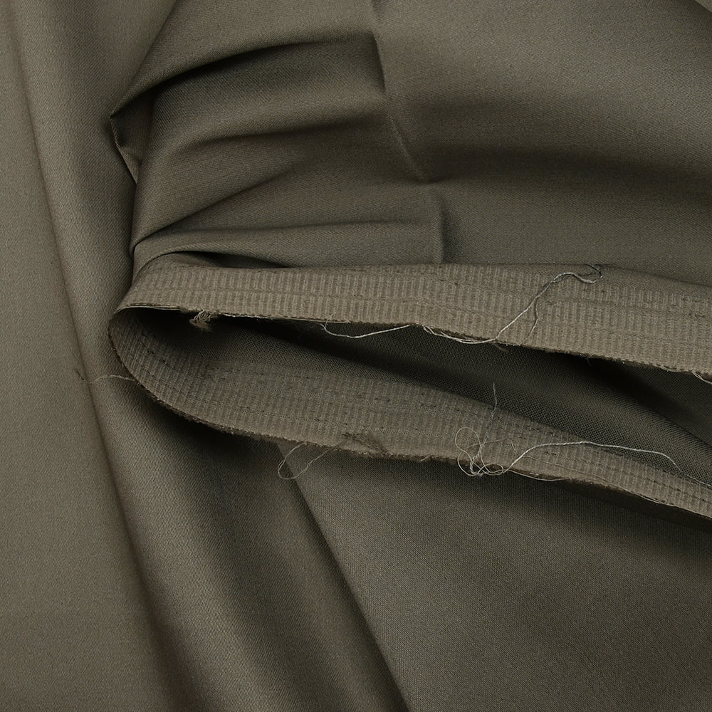 Popeline de coton élasthanne satinée taupe foncé - Image 3