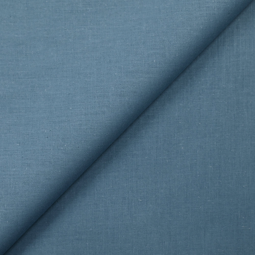 Popeline de coton Noé bleu barbeau