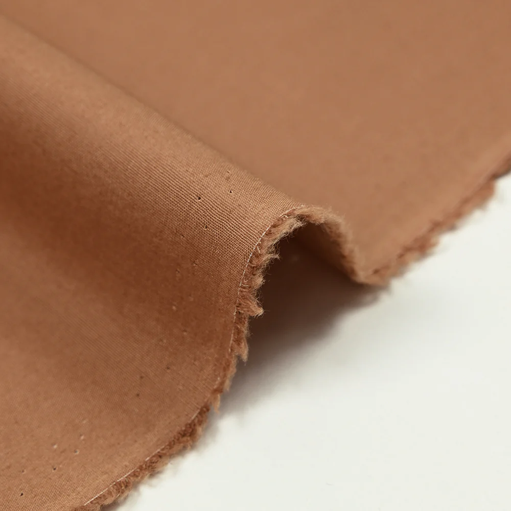 Popeline de coton noisette - Image 4