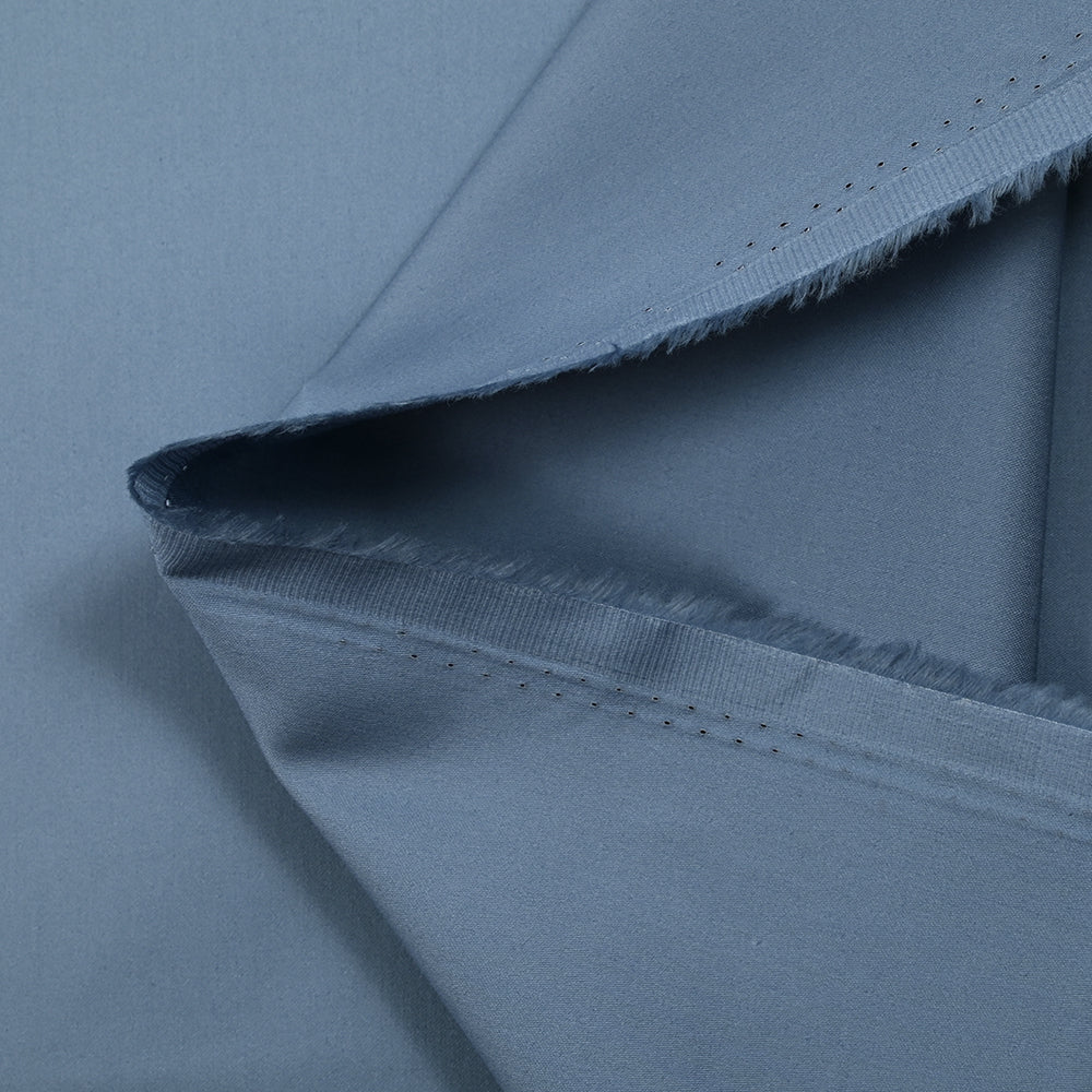 Popeline de coton satinée bleu barbeau - Image 3