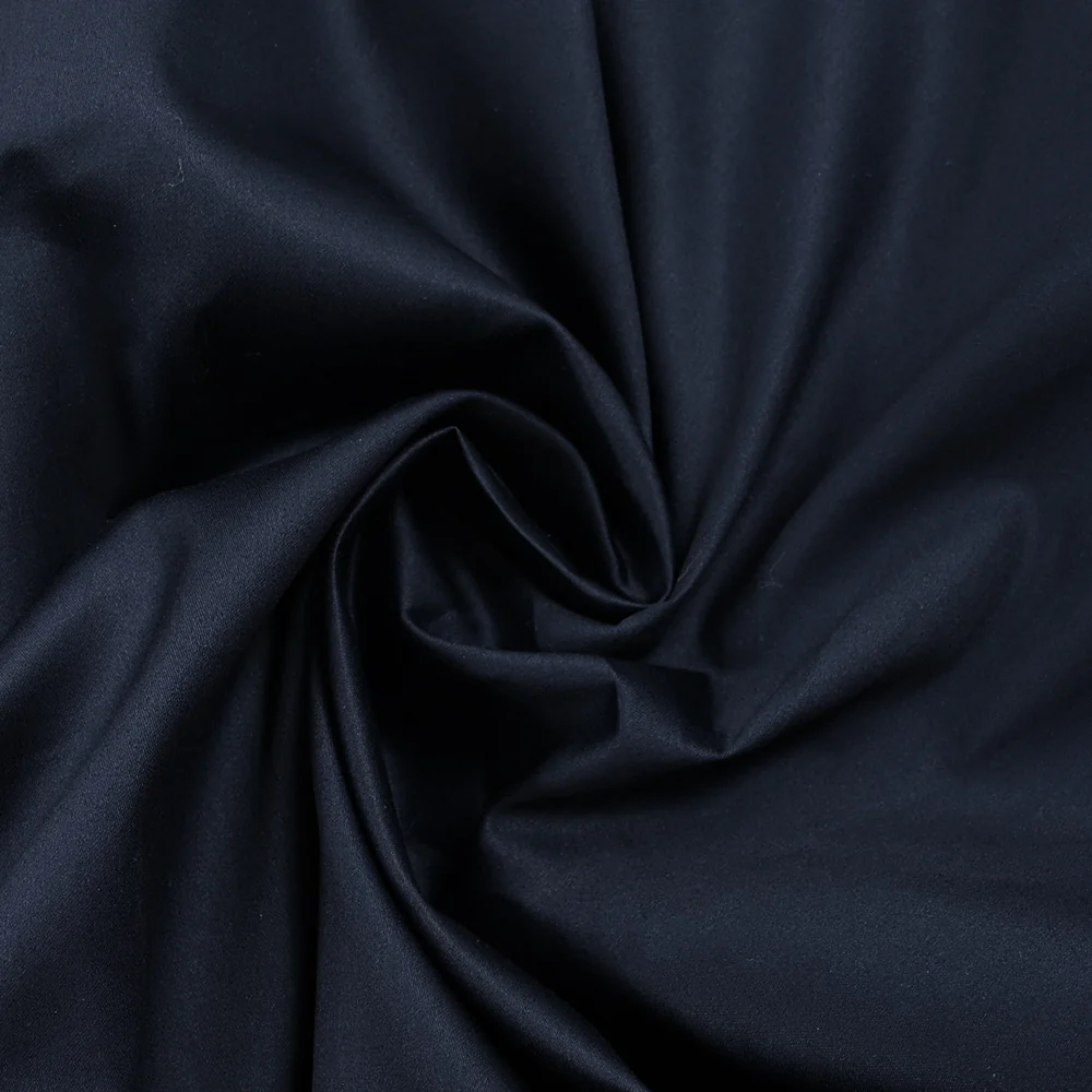 Popeline de coton satinée bleu marine - Image 2