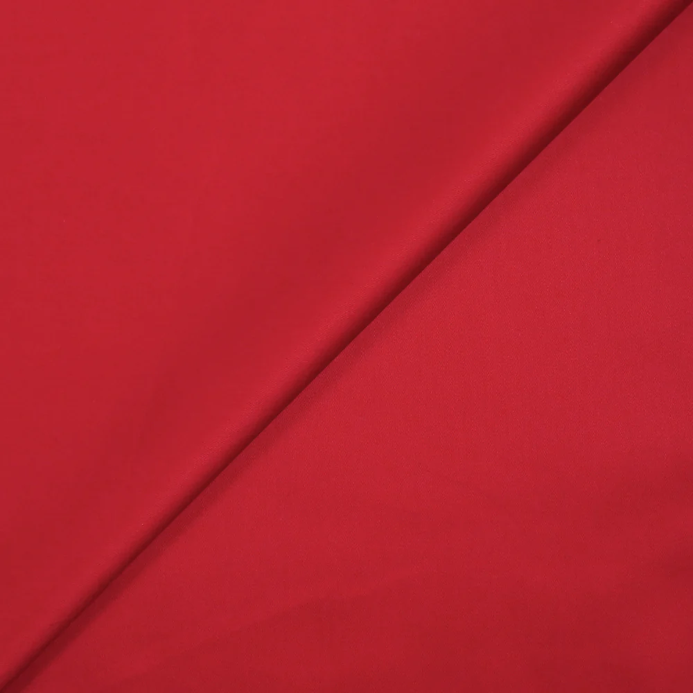 Popeline de coton satinée rouge