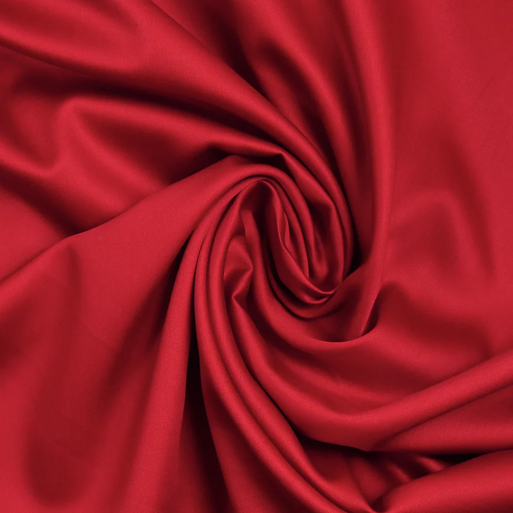 Popeline de coton satinée rouge - Image 2
