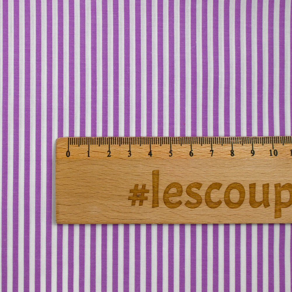 Popeline de coton tissée-teinte rayée améthyste - Image 3
