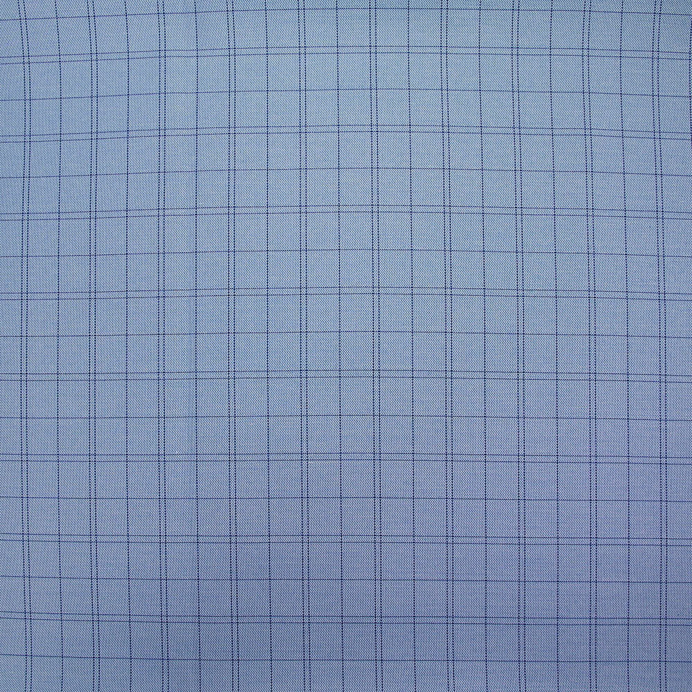Popeline polycoton Ă carreaux bleu marine fond bleu - Image 5