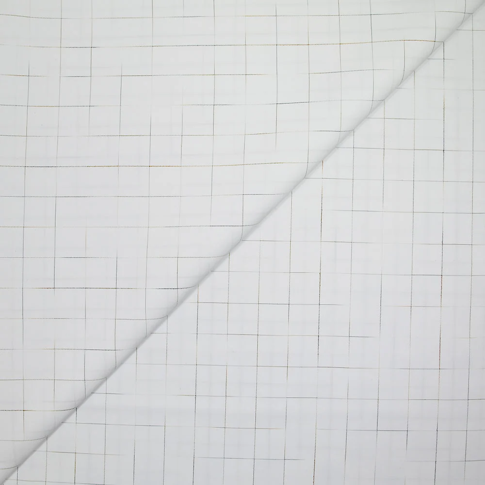 Popeline polycoton Ă damiers blanc