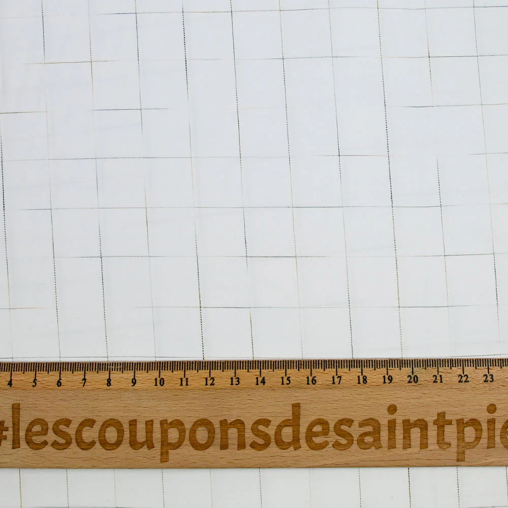 Popeline polycoton Ă damiers blanc - Image 3