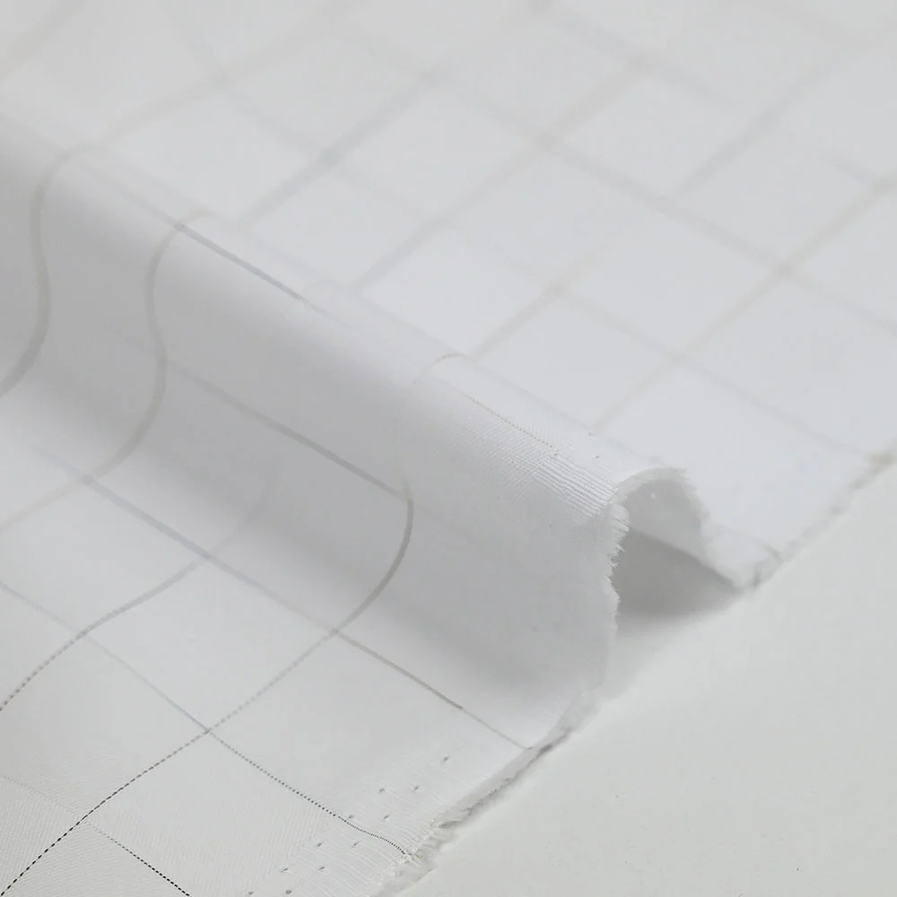 Popeline polycoton Ă damiers blanc - Image 6