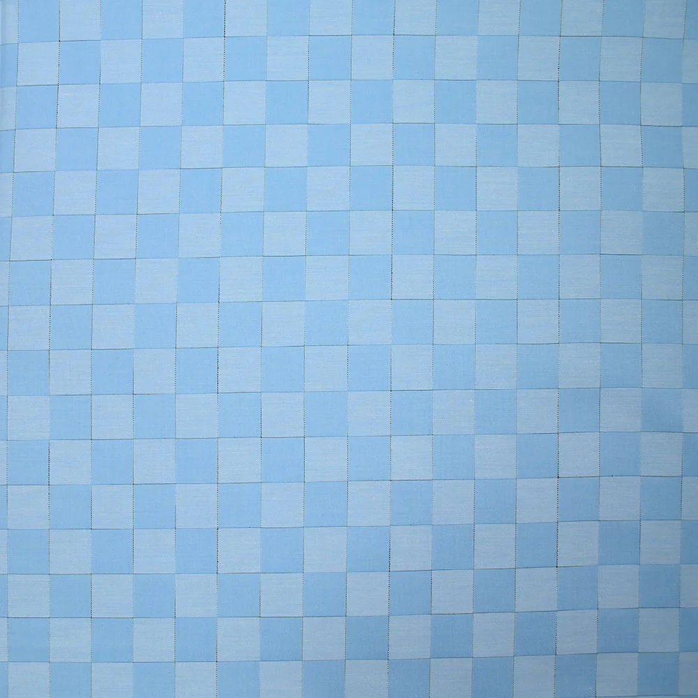 Popeline polycoton Ă damiers bleu - Image 4