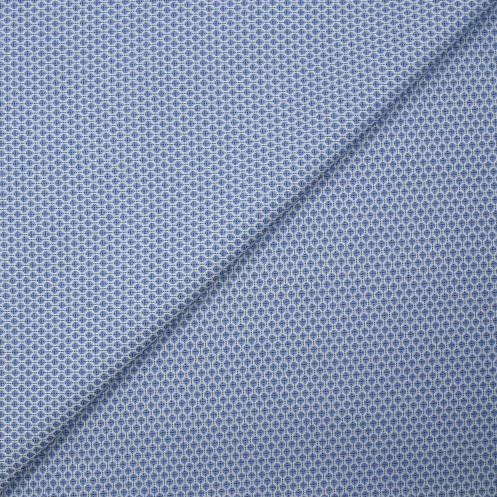 Popeline polycoton jacquard Félix bleu