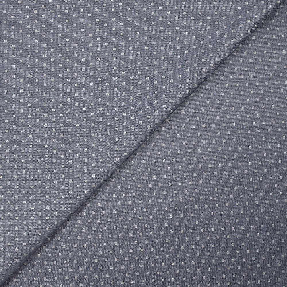 Popeline polycoton jacquard Léon fond gris