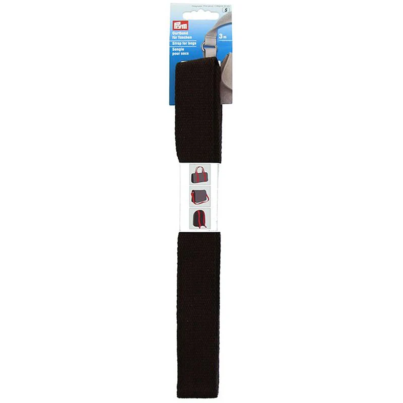 Sangle en coton pour sacs 30 mm marron foncé