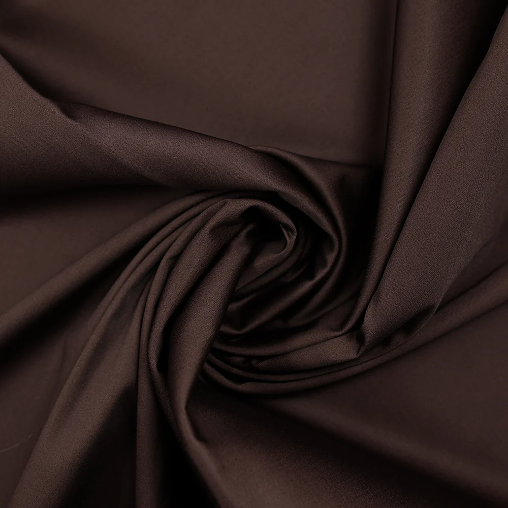 Satin de coton élasthanne chocolat - Image 2