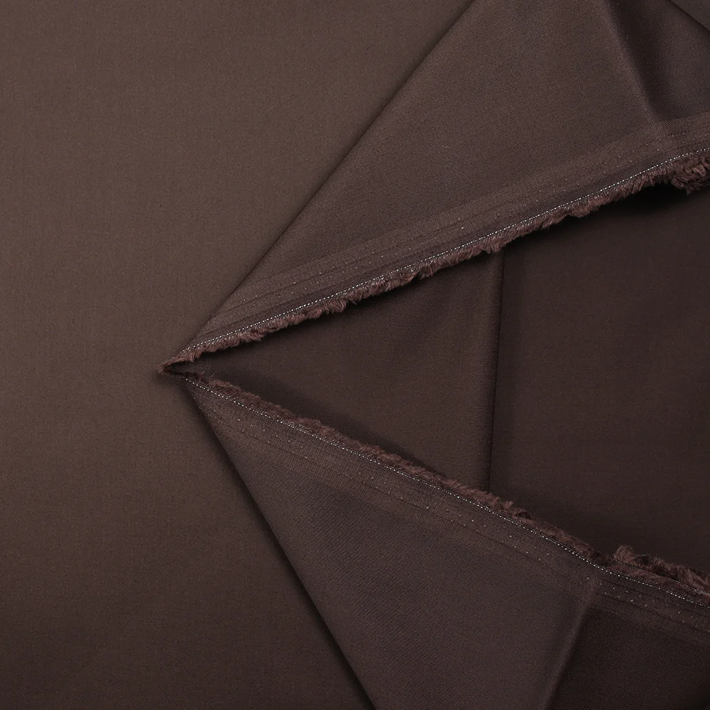 Satin de coton élasthanne chocolat - Image 3