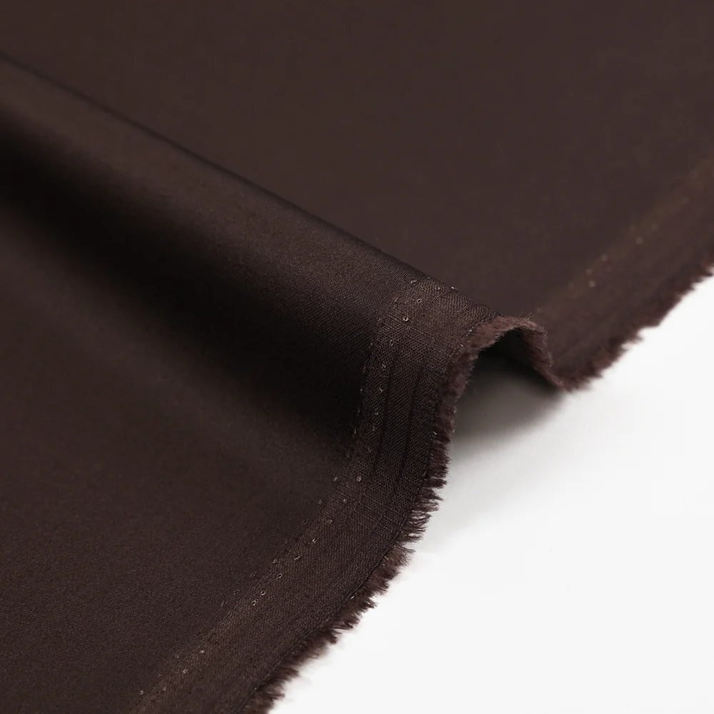 Satin de coton élasthanne chocolat - Image 4