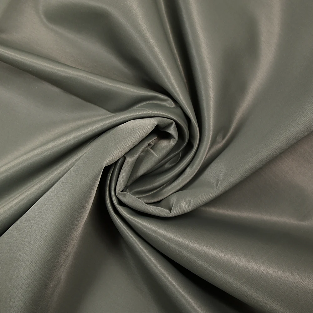 Satin de polycoton fin déperlant olive - Image 2