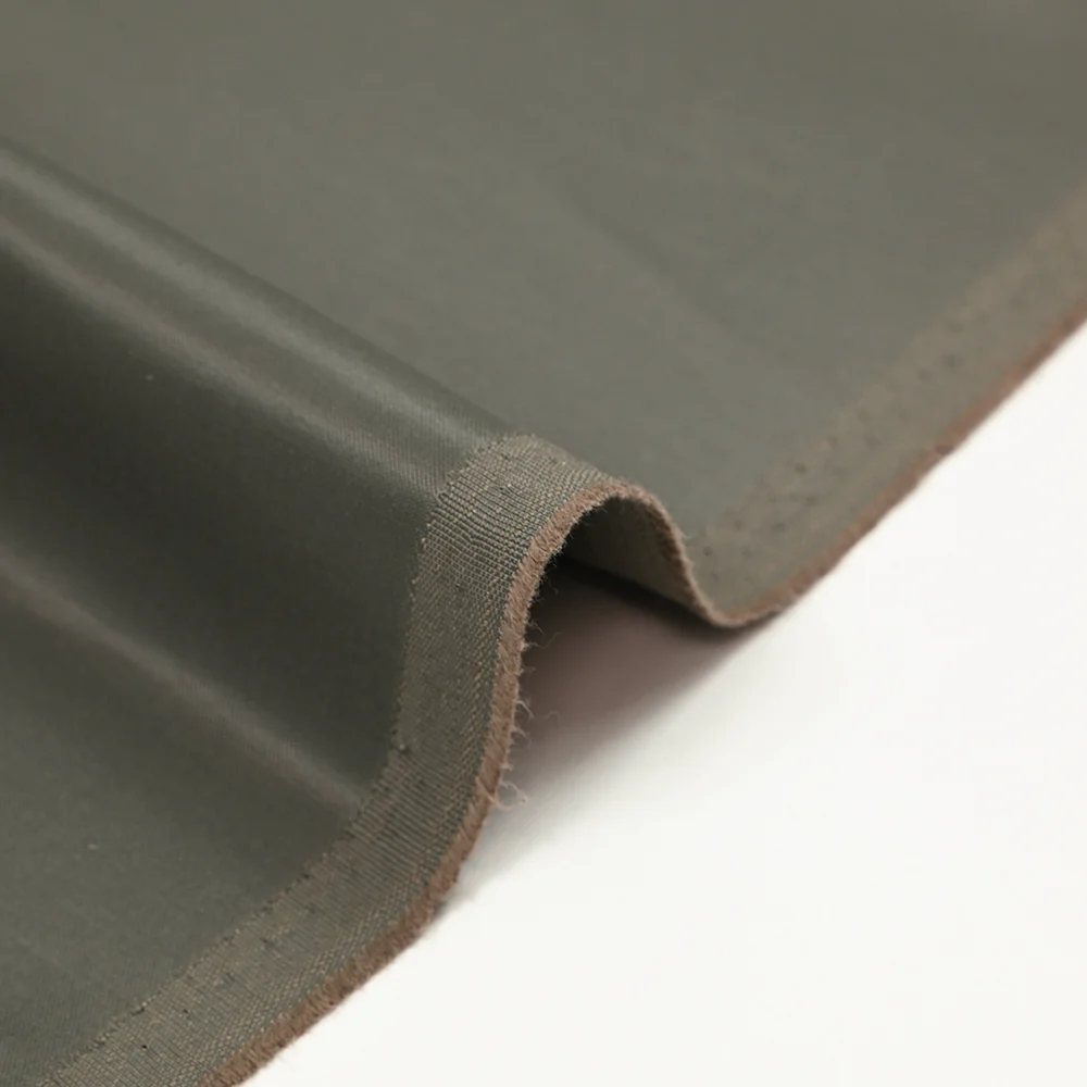 Satin de polycoton fin déperlant olive - Image 4