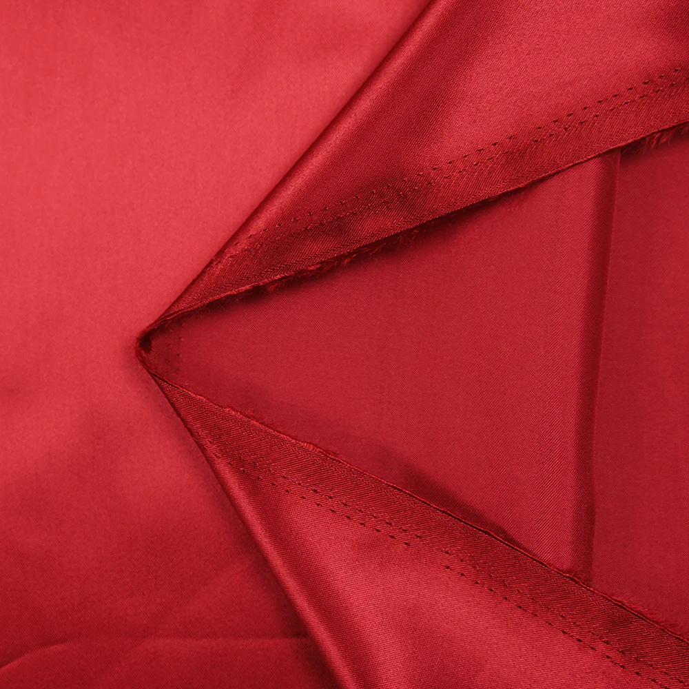 Satin de polyester rouge coquelicot - Image 3