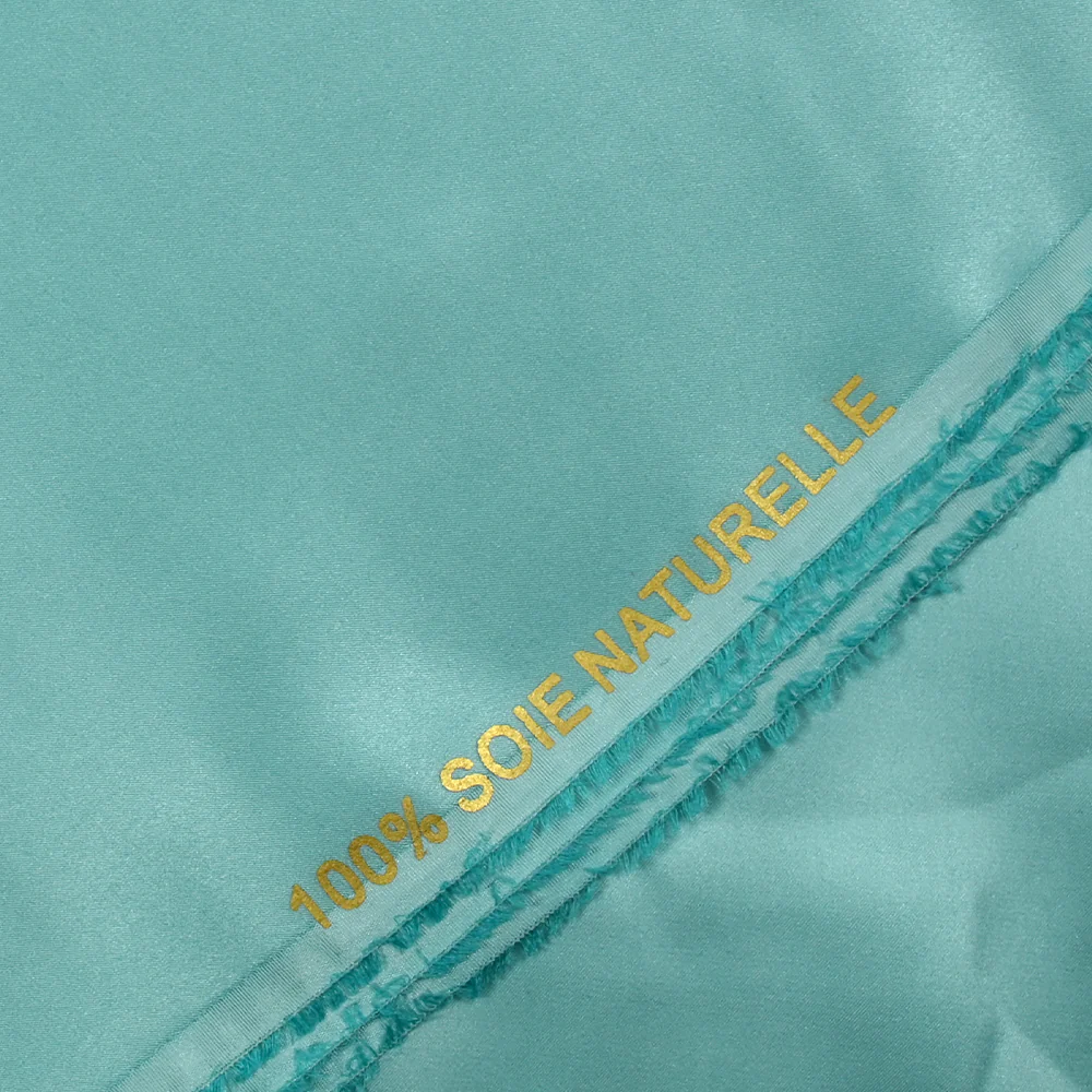 Satin de soie 100% aigue-marine - Image 4