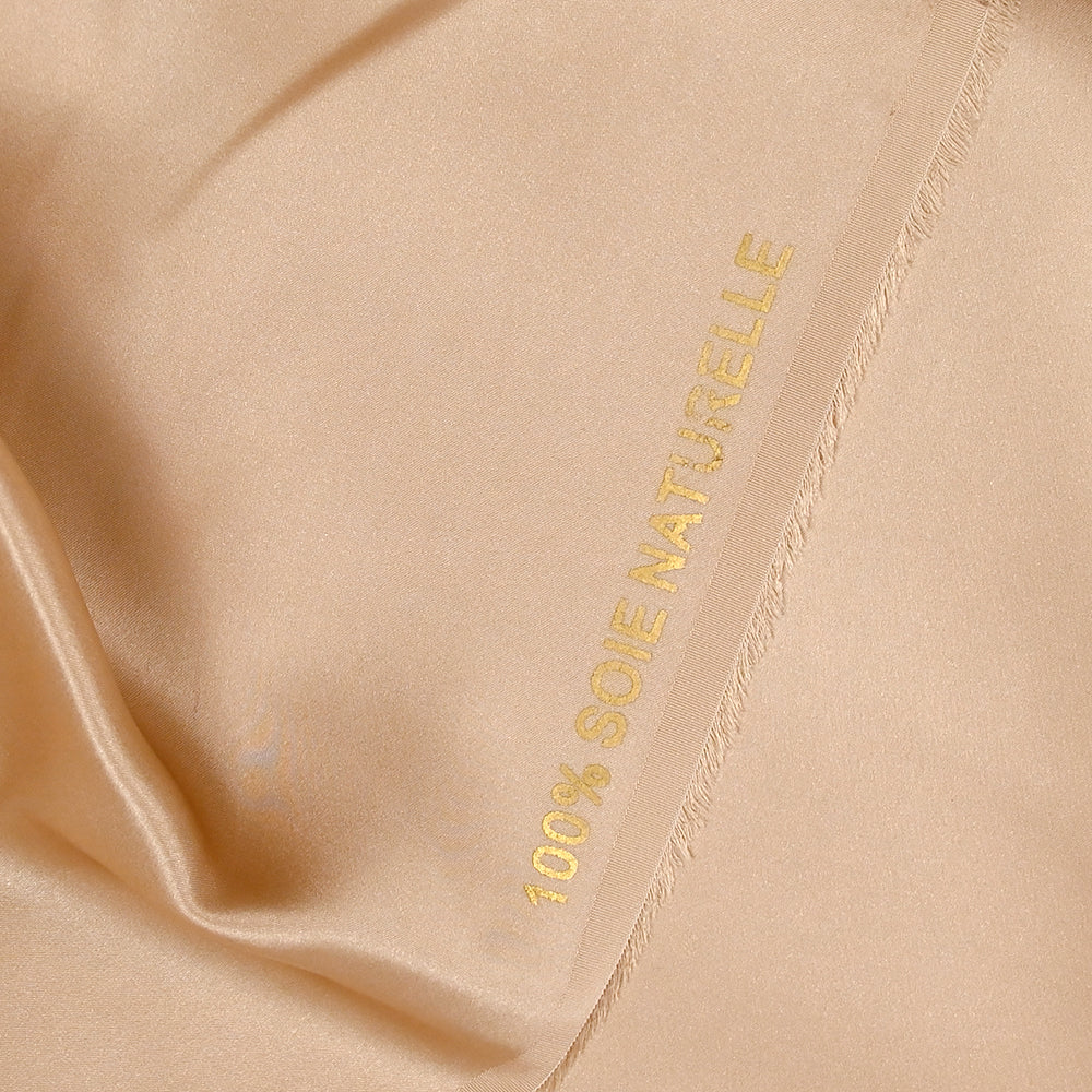 Satin de soie 100% beige - Image 4