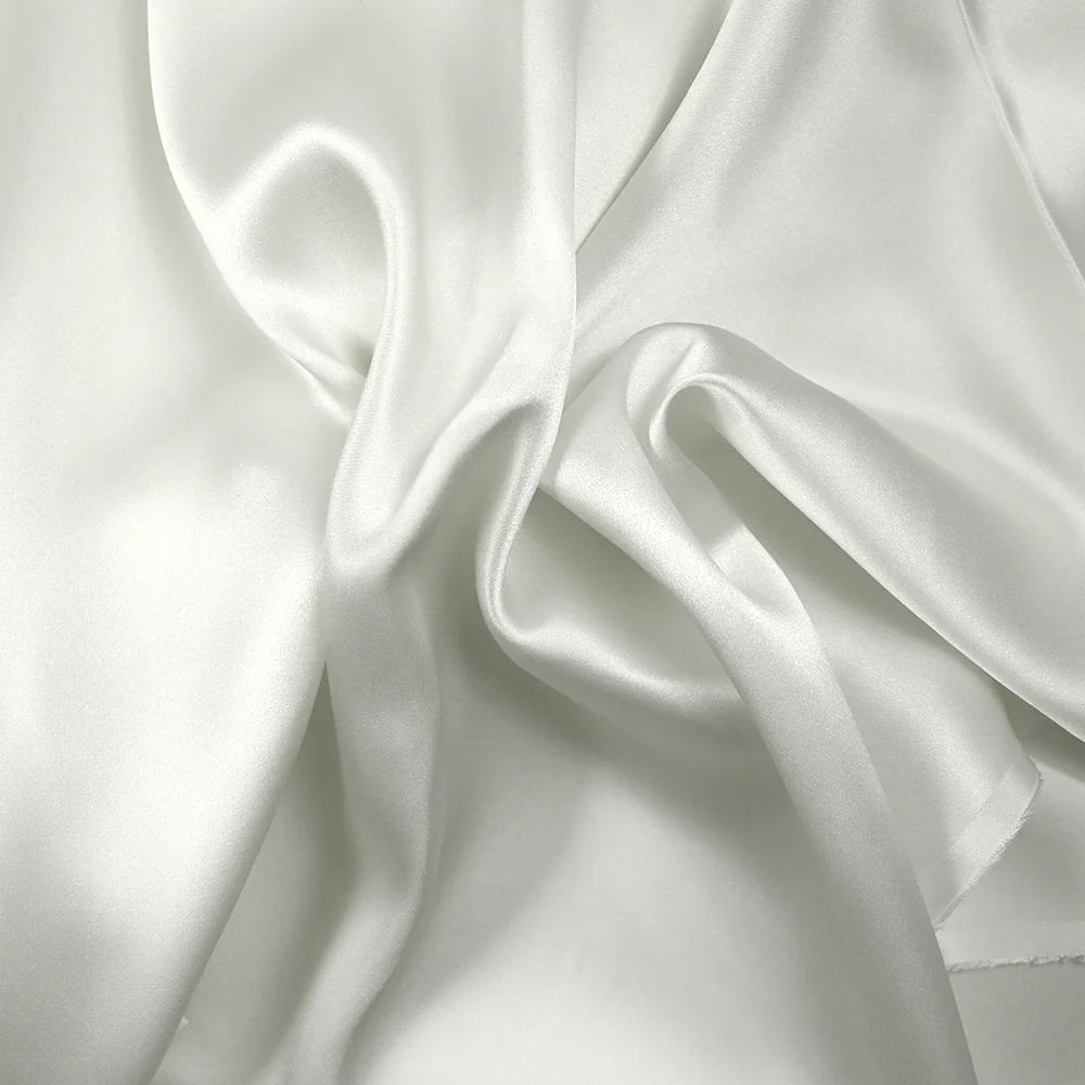 Satin de soie 100% blanc - Image 2